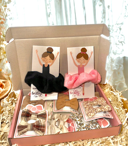 (22-piece in Box )set of girl's accessories includes cute hairpins and 2 ponytails, perfect for gifting on birthdays or any special day this with box included.