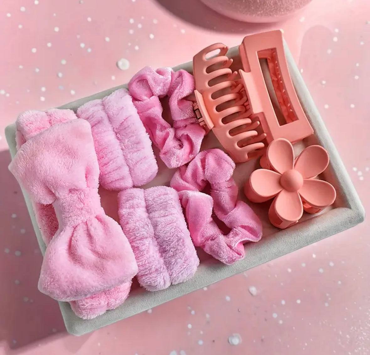 8pcs Women'S Hair Accessory Set, Suitable for Face Wash & Spa, Solid Color, Women'S Day Gift Idea