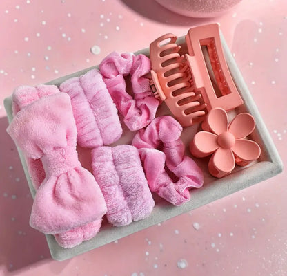 8pcs Women'S Hair Accessory Set, Suitable for Face Wash & Spa, Solid Color, Women'S Day Gift Idea